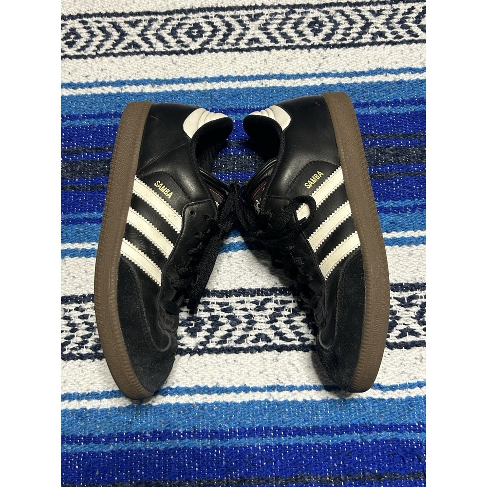 Adidas Samba Shoes Womens Size 5 1/2 Black White Leather Gum Sneakers Retro